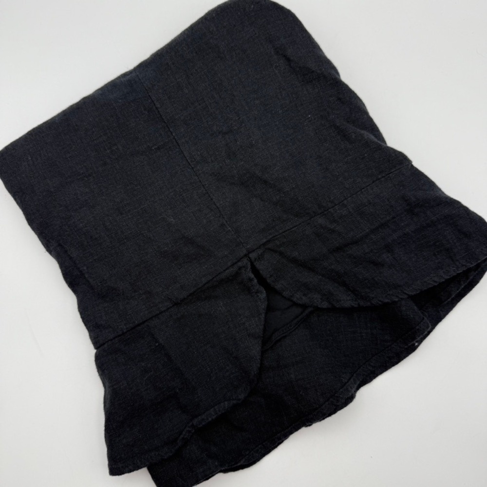 Abercrombie & Fitch Ruffle Hem Mini Skirt‎ Linen Blend Black Womens Size S